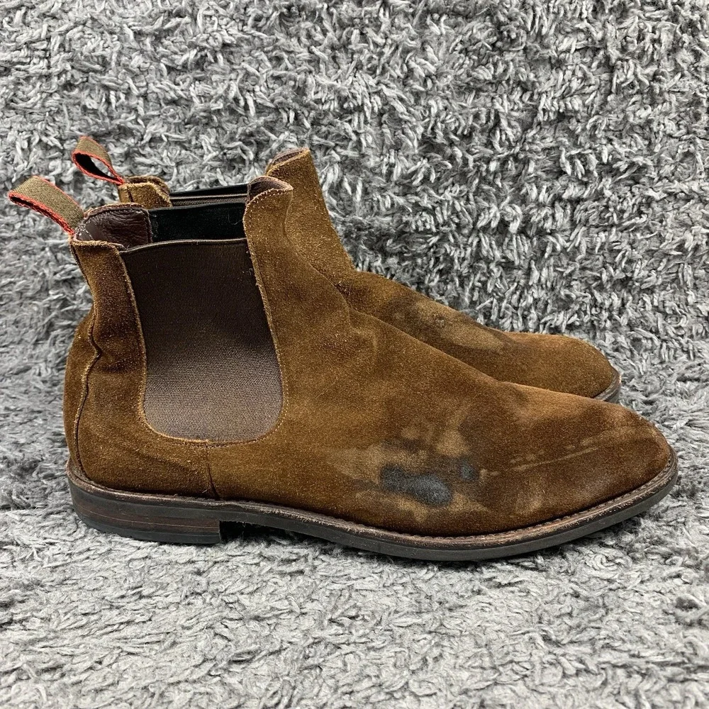 Allen Edmonds Port Washington Nomad Chelsea Boots Brown Suede 13 D